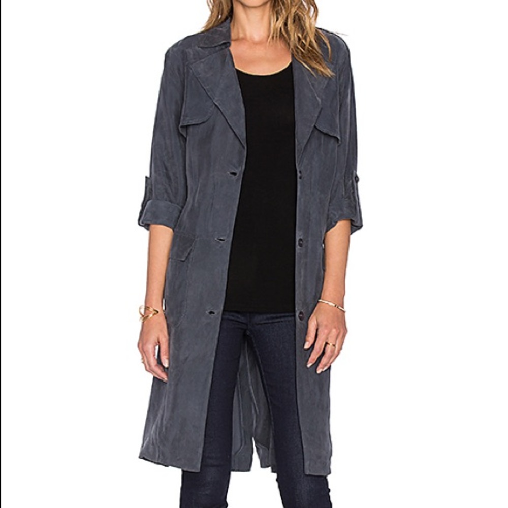Lovers + Friends midnight run duster coat